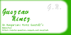 gusztav mintz business card